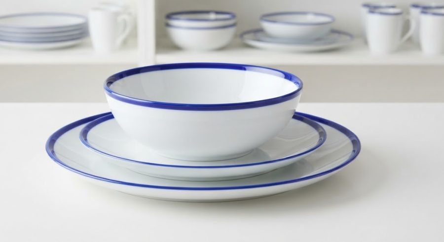 Cobalt Rim Dinner Set — 24 Piece — alternate view