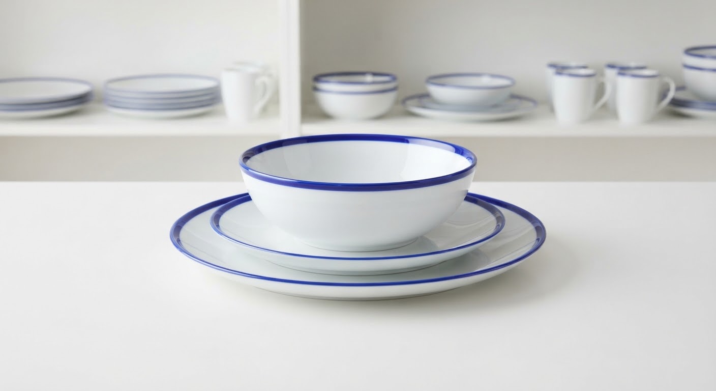 Cobalt Rim Dinner Set — 24 Piece — product photo