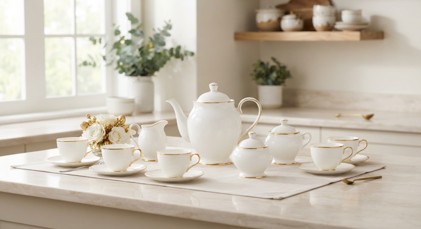 Gold Line Tea Set — 17 Piece — product photo