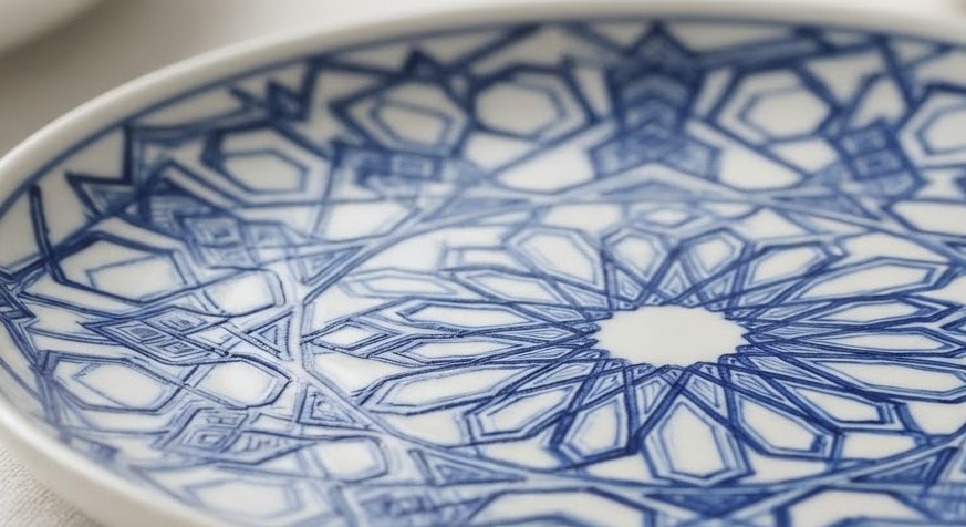 Lattice Maze Tea Set — detail view